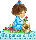 Gif animé je pense à toi fille
